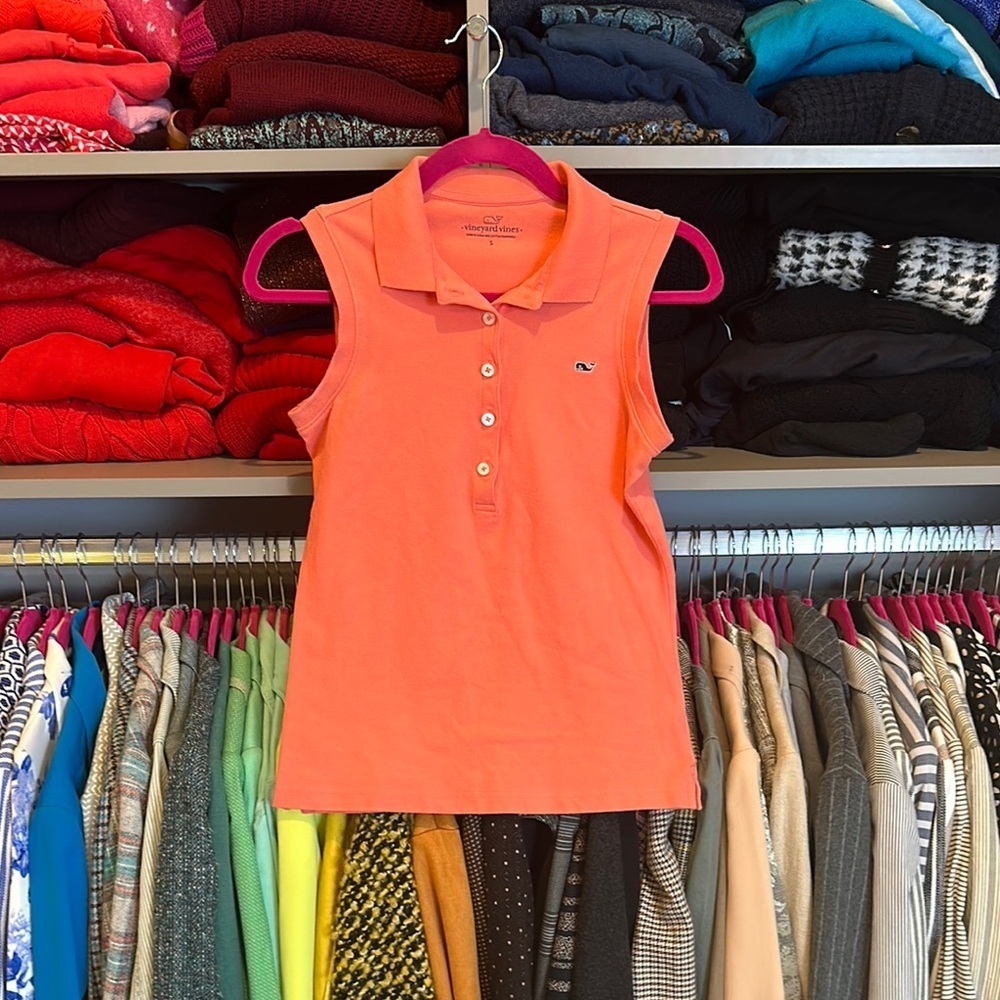 Vineyard Vines coral sleeveless top size S
